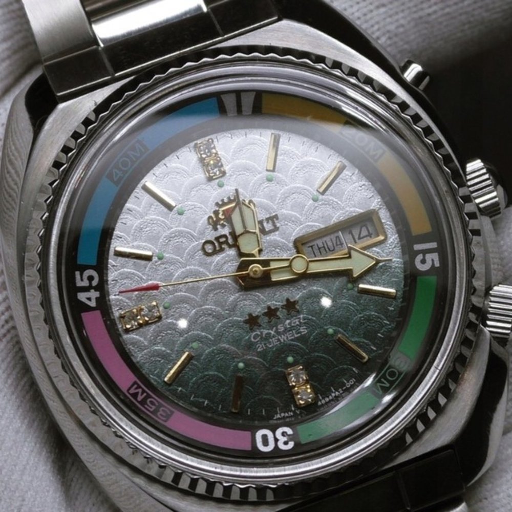Ultra Rare Dial ORIENT Sea King Diver Watch. Japan. 21J Automatic. 1980s. 'NOS'